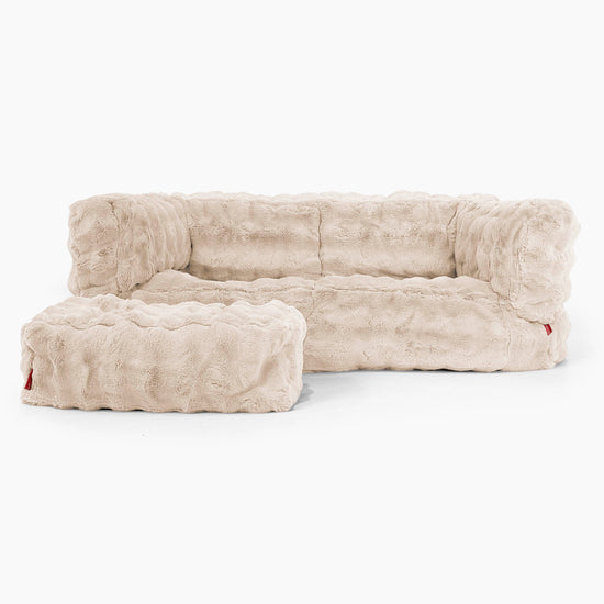 2-Sitzer Albert Sitzsacksofa - Bubble Pelz Creme 02