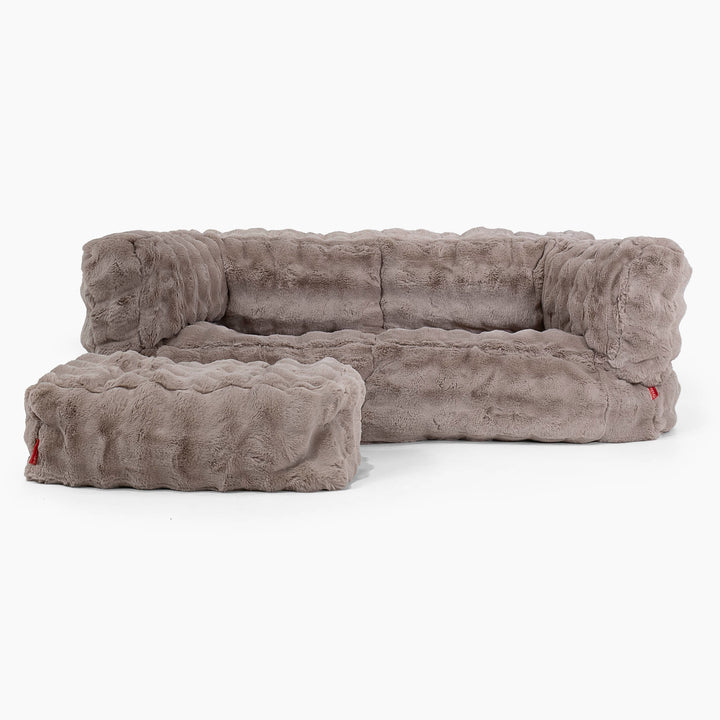 2-Sitzer Albert Sitzsacksofa - Bubble Pelz Nerzfarben 02