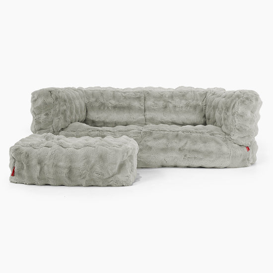 2-Sitzer Albert Sitzsacksofa - Bubble Pelz Salbeigrün 02