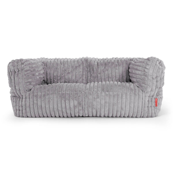 2-Sitzer Albert Sitzsacksofa - Ultra Plüsch Cord Grau 01