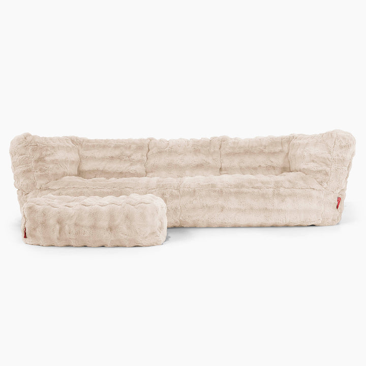 3-Sitzer Albert Sitzsacksofa - Bubble Pelz Creme 02