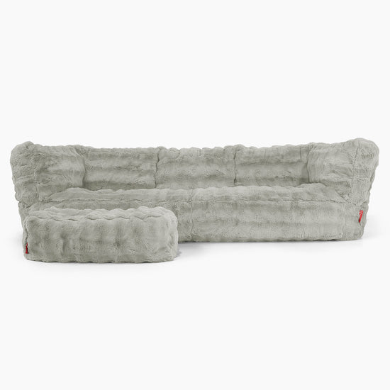 3-Sitzer Albert Sitzsacksofa - Bubble Pelz Salbeigrün 02