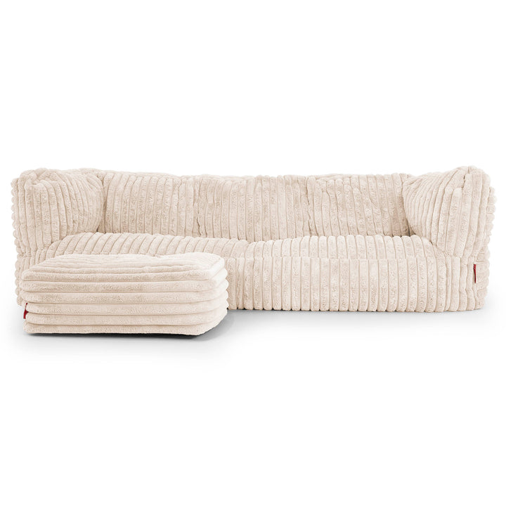 3-Sitzer Albert Sitzsacksofa - Ultra Plüsch Cord Creme 02