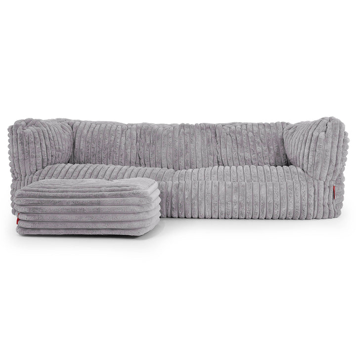 3-Sitzer Albert Sitzsacksofa - Ultra Plüsch Cord Grau 02