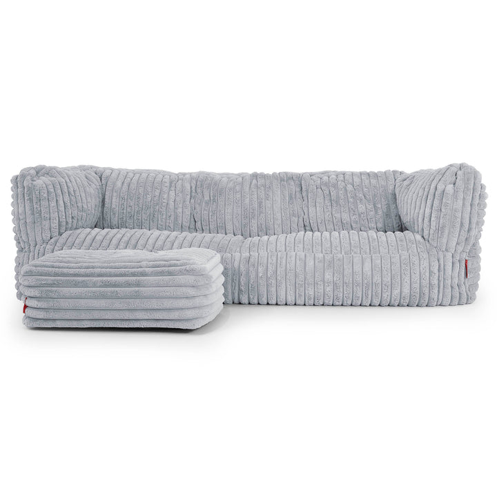 3-Sitzer Albert Sitzsacksofa - Ultra Plüsch Cord Taubenblau 02