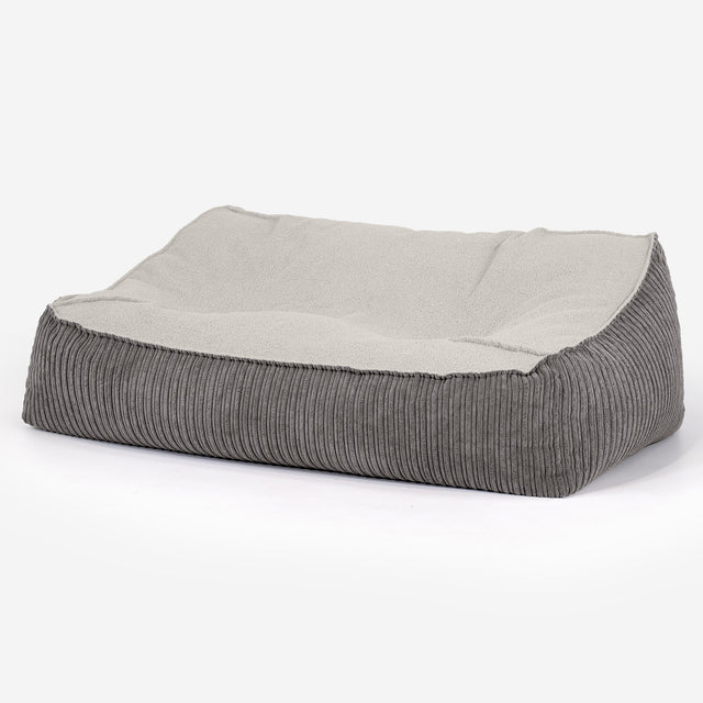 Das Slouchy Sitzsack Sofa - Bouclé & Cord Graphitgrau 01