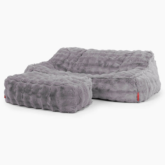 Das Slouchy Sitzsack Sofa - Bubble Pelz Grau 03