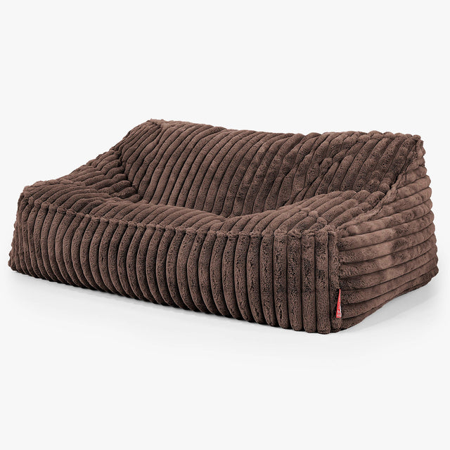 Das Slouchy Sitzsack Sofa - Ultra Plüsch Cord Nussbraun 01