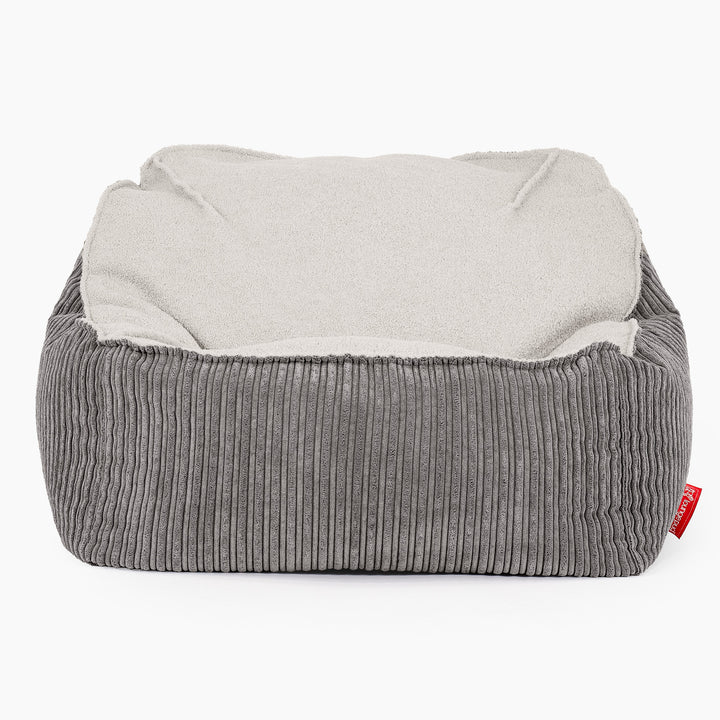 Der Slouchy Sitzsack Sessel - Bouclé & Cord Graphitgrau 02