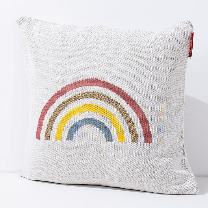 Dekokissen / Sofa Kissenbezug 47 x 47cm - Gestrickte Regenbogen 02