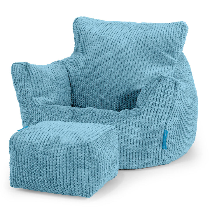 Klein Kindersessel Sitzsack 1-3 jahren - Pom-Pom Türkis 02