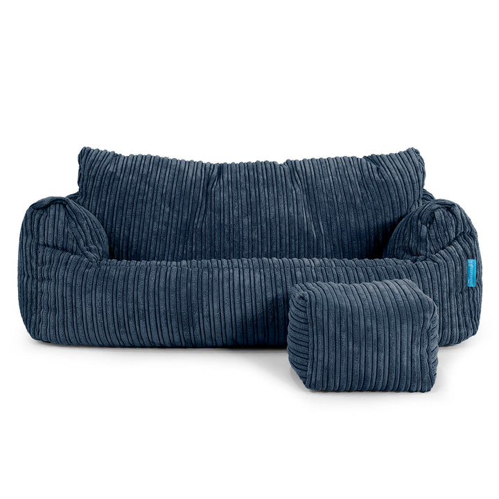 Josephine Sitzsack Sofa für Kinder 1-5 Jahre - Cord Marineblau 02