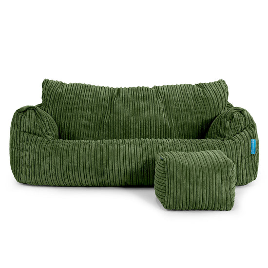 Josephine Sitzsack Sofa für Kinder 1-5 Jahre - Cord Nadelwaldgrün 02