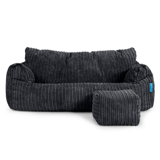 Josephine Sitzsack Sofa für Kinder 1-5 Jahre - Cord Schwarz 02