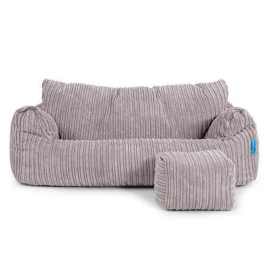 Josephine Sitzsack Sofa für Kinder 1-5 Jahre - Cord Silbergrau 02