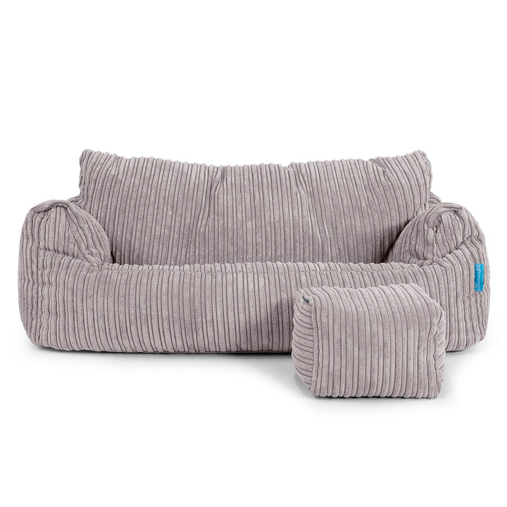 Josephine Sitzsack Sofa für Kinder 1-5 Jahre - Cord Silbergrau 02