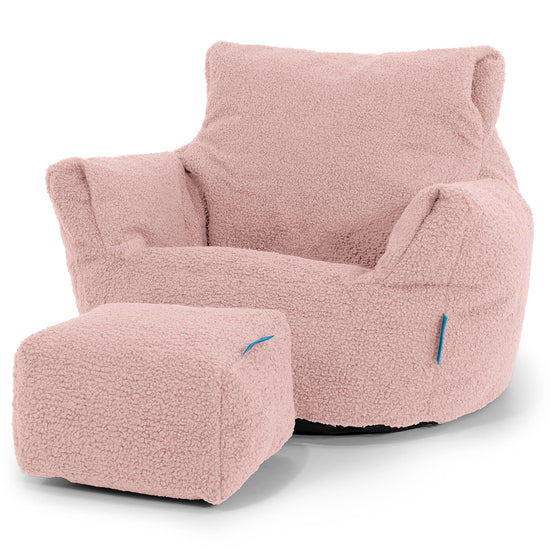 Klein Kindersessel Sitzsack 1-3 jahren - Bouclé Pink 02