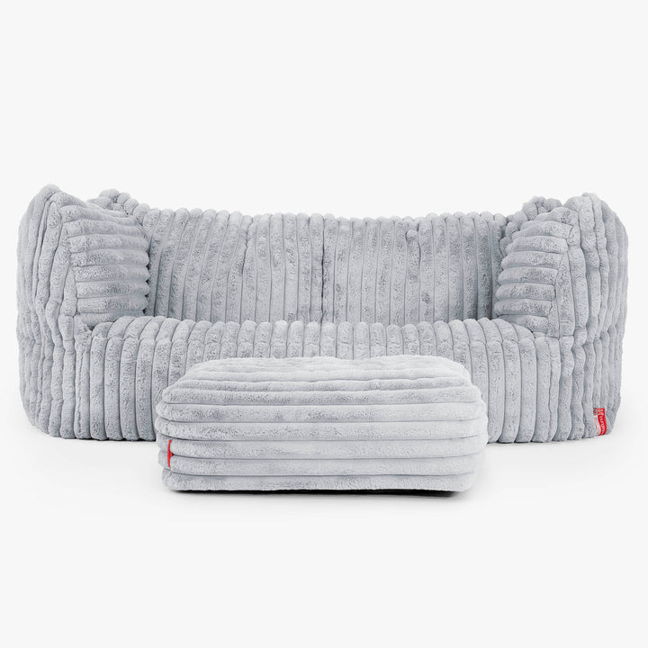 Ruben Sitzsack Sofa - Ultra Plüsch Cord Taubenblau 02