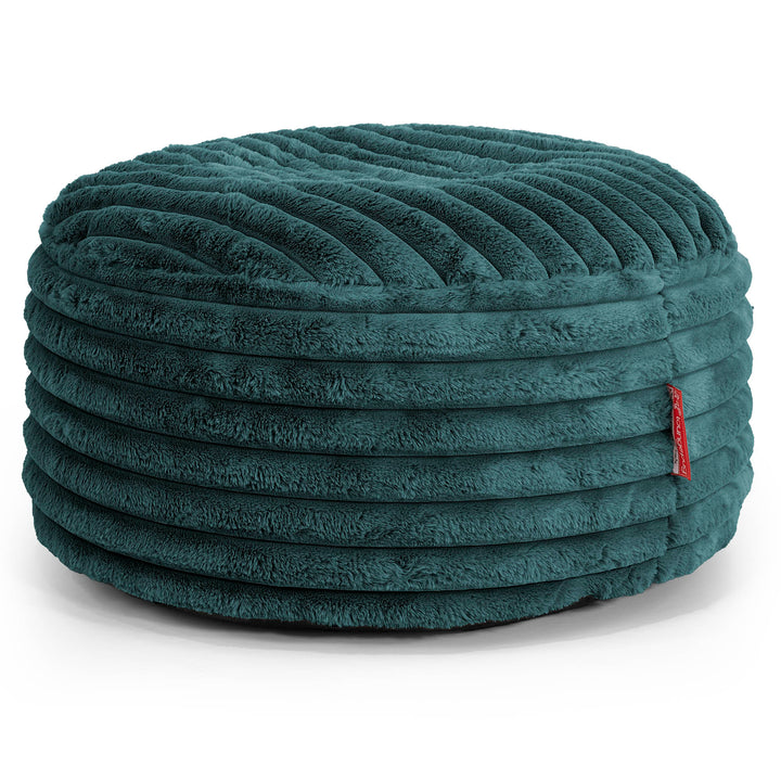 Sitzhocker Pouf - Ultra Plüsch Cord Blaugrün 01