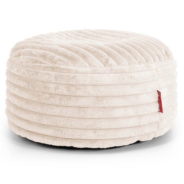 Sitzhocker Pouf - Ultra Plüsch Cord Creme 01