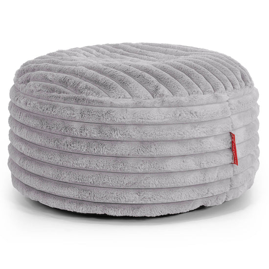 Sitzhocker Pouf - Ultra Plüsch Cord Grau 01