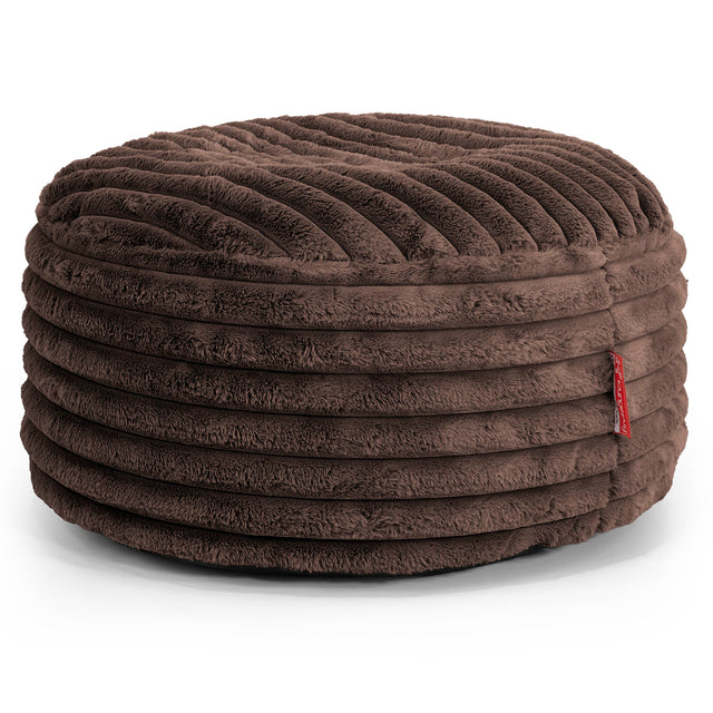 Sitzhocker Pouf - Ultra Plüsch Cord Nussbraun 01