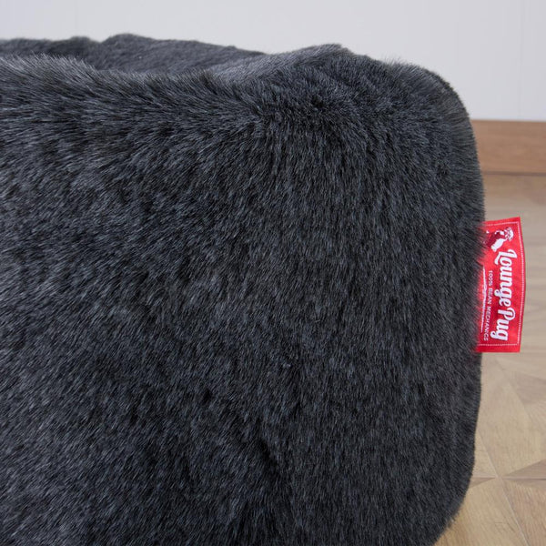 Sitzsack Sofa - Kunstfell Schwarz Fabric Close-up Image