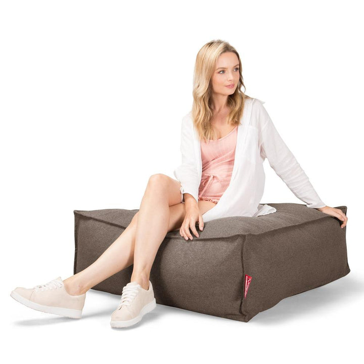 Lounge Pug, CloudSac 250, Memory-Schaum Ottomane Sitzbank Fußhocker, Sitzpouf, Interalli Wolle Biscuit