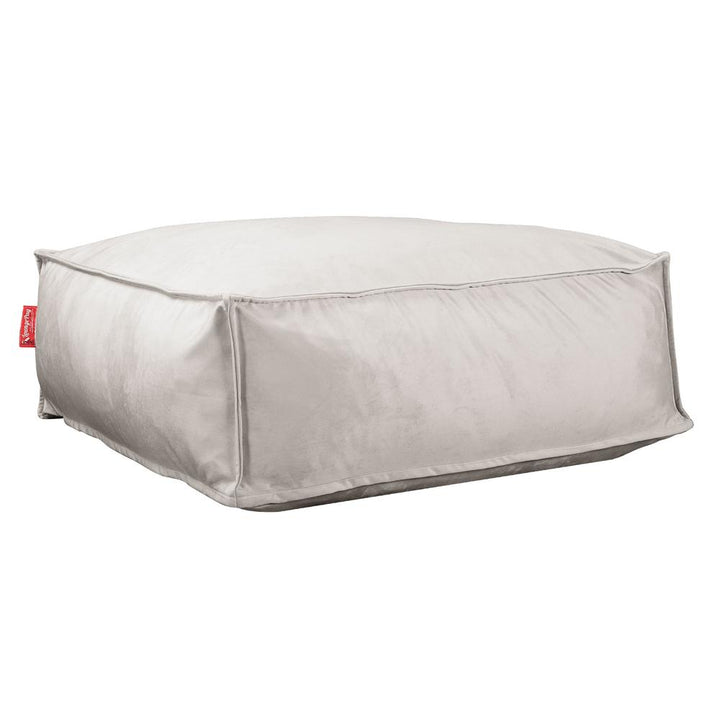 Lounge Pug, CloudSac 250, Memory-Schaum Ottomane Sitzbank Fußhocker, Sitzpouf, Samt Silber