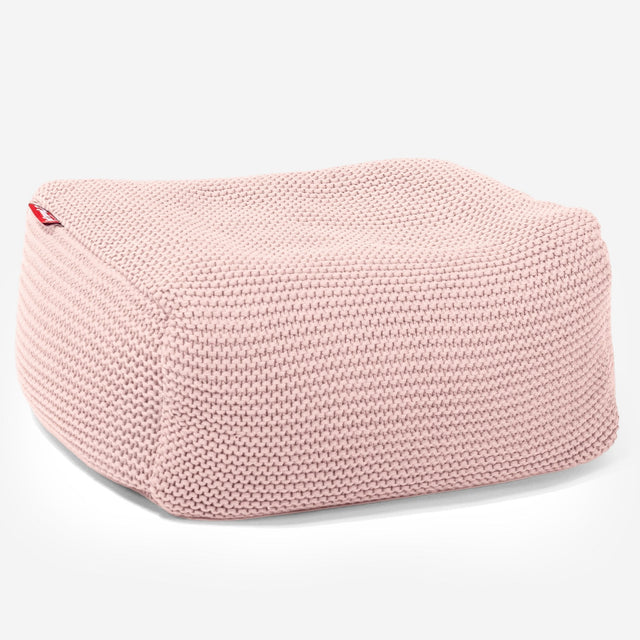 LOUNGE PUG - Fußhocker Pouf - Ellos Gestrickter Baby Pink