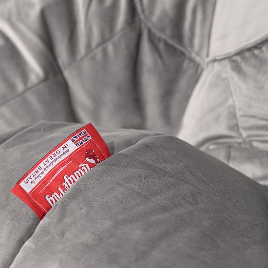 Mega-Mammoth Sofa Sitzsack XXL - Samt Silber 05