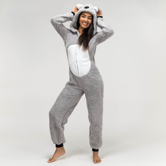 Damen Koala Fleece-Onesie 01