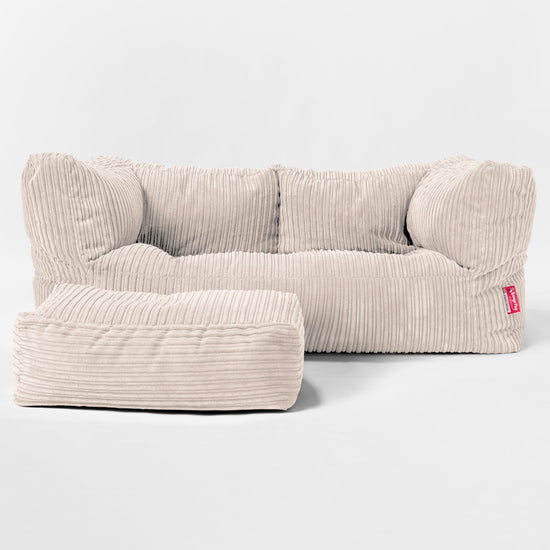 2-Sitzer Albert Sitzsacksofa - Cord Elfenbein 02