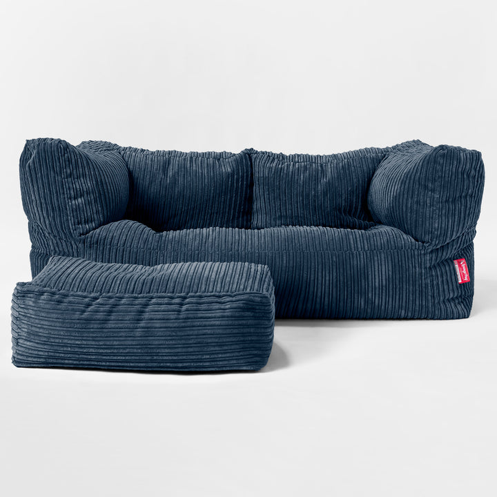 2-Sitzer Albert Sitzsacksofa - Cord Marineblau 02