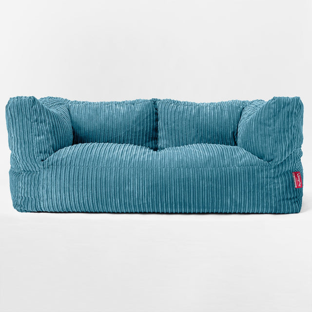 2-Sitzer Albert Sitzsacksofa - Cord Türkis 01