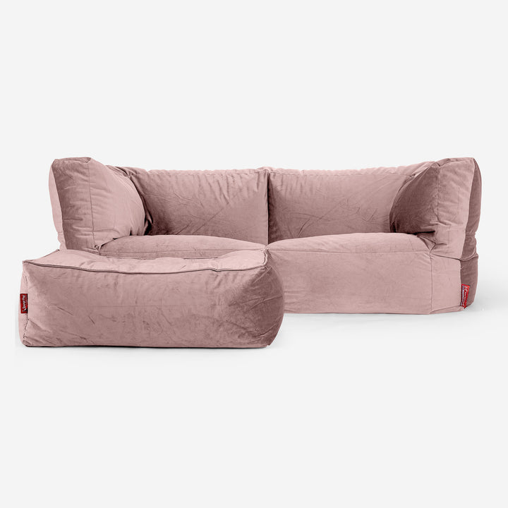 2-Sitzer Albert Sitzsacksofa - Samt Pink 02