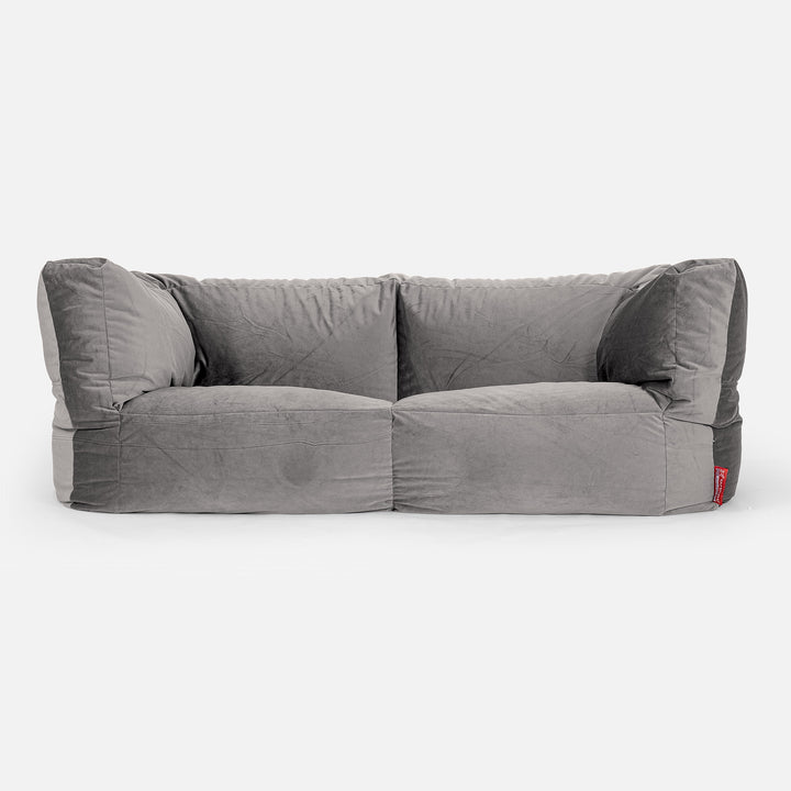 2-Sitzer Albert Sitzsacksofa - Samt Silber 01