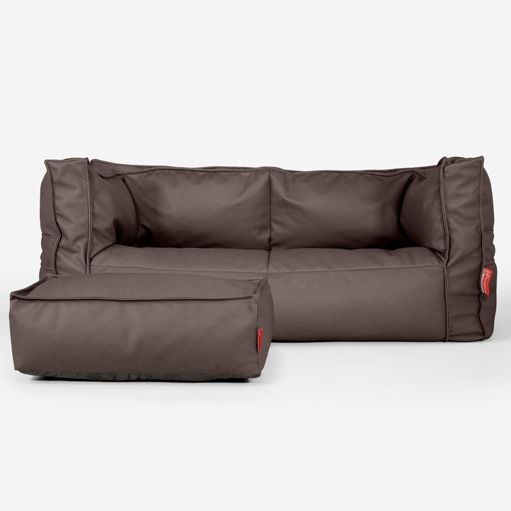 2-Sitzer Albert Sitzsacksofa - Veganes Leder Schoko 02