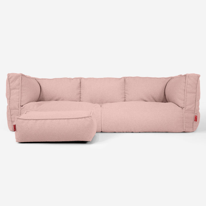 3-Sitzer Albert Sitzsacksofa - Bouclé Pink_02