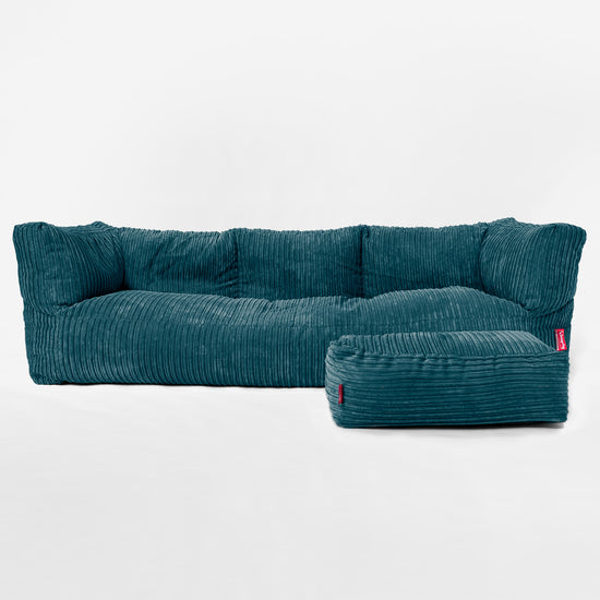 3-Sitzer Albert Sitzsacksofa - Cord Blaugrün_02