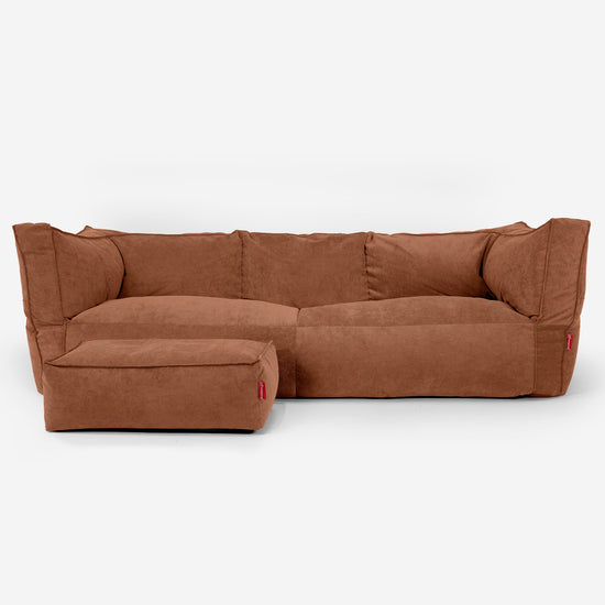 3-Sitzer Albert Sitzsacksofa - Feincord Bernsteinfarbe 02