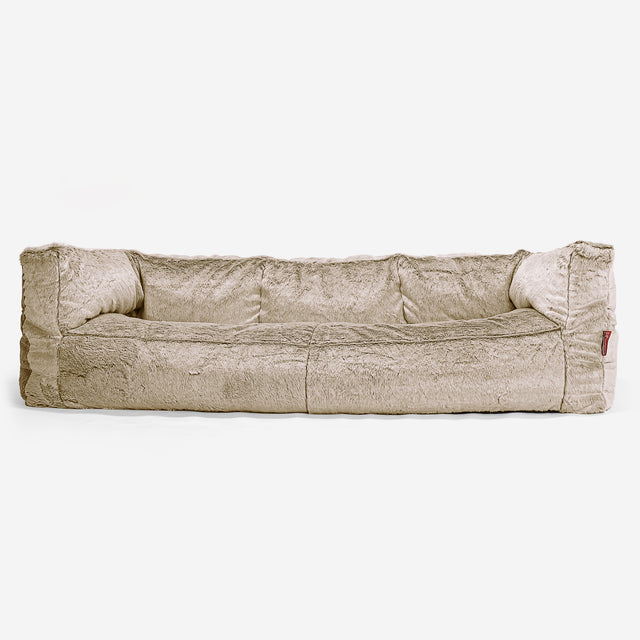 3-Sitzer Albert Sitzsacksofa - Kaninchen Kunstfell Goldbraun 01