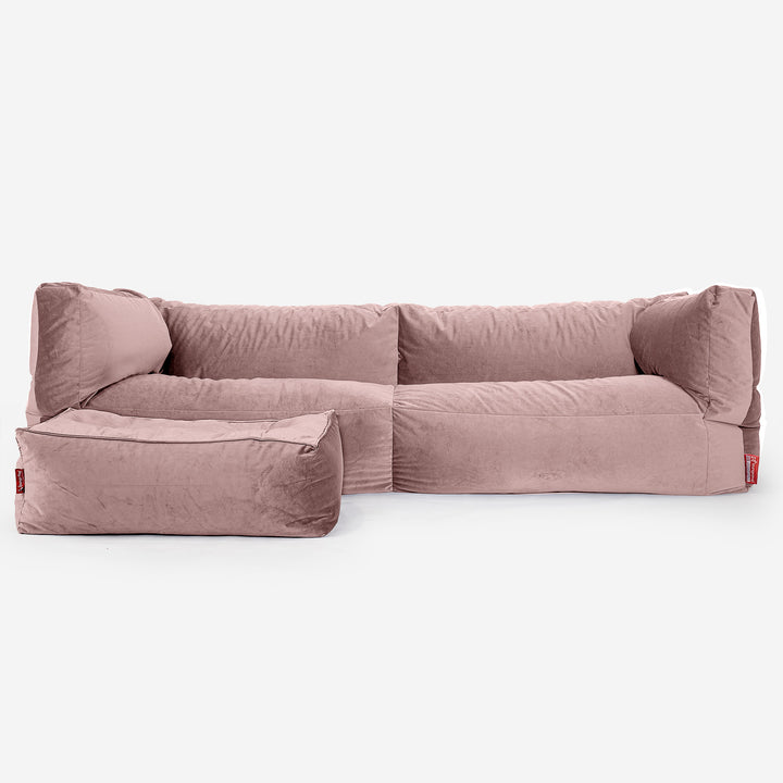 3-Sitzer Albert Sitzsacksofa - Samt Pink 02