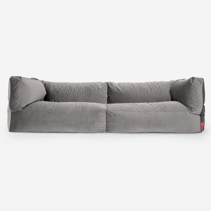 3-Sitzer Albert Sitzsacksofa - Samt Silber 01