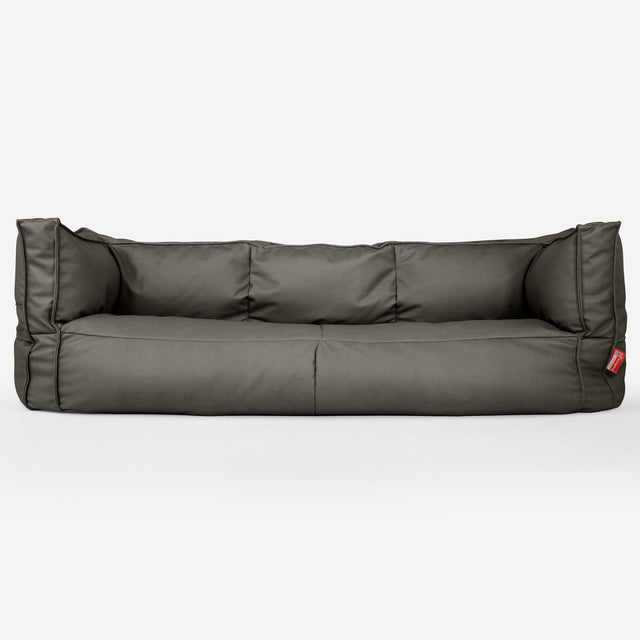 3-Sitzer Albert Sitzsacksofa - Veganes Leder Grau 01