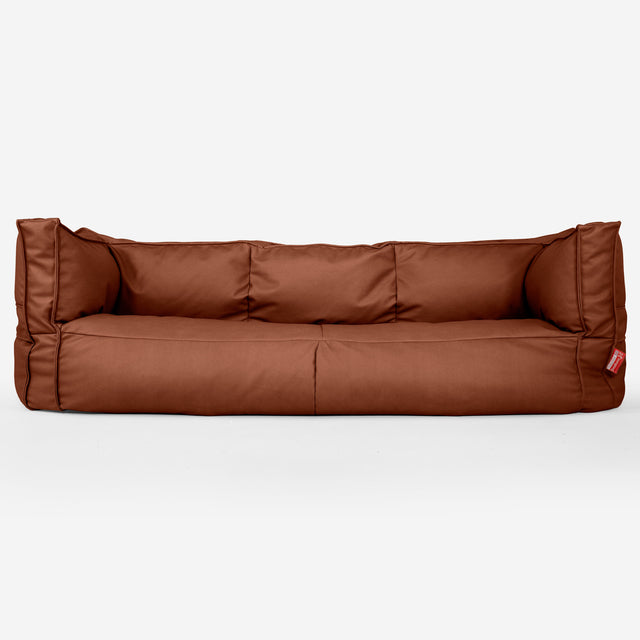 3-Sitzer Albert Sitzsacksofa - Veganes Leder Kastanienbraun 01