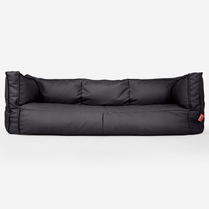 3-Sitzer Albert Sitzsacksofa - Veganes Leder Schwarz 01