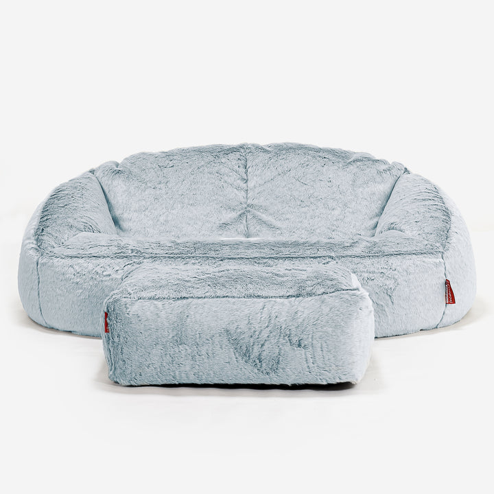 Bubble Sitzsack Sofa - Kaninchen Kunstfell Pastellblau 02