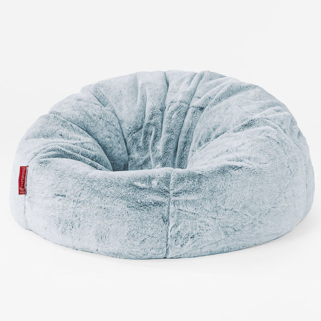 CloudSac 200 XXL Memory-Schaum Kinder Sitzsack 2-12 jahren - Kaninchen Kunstfell Pastellblau 01