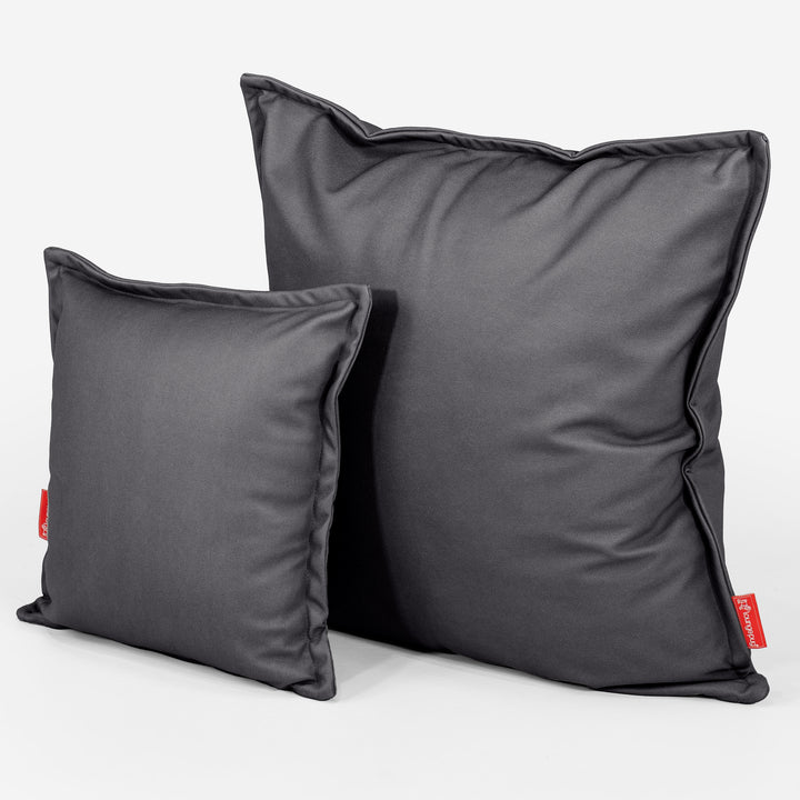 Extra Große Dekokissen / Sofa Kissenbezug 70 x 70cm - Veganes Leder Schwarz 02